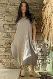 Salcombe Chalk Stripe Cotton Cocoon Dress Mocha